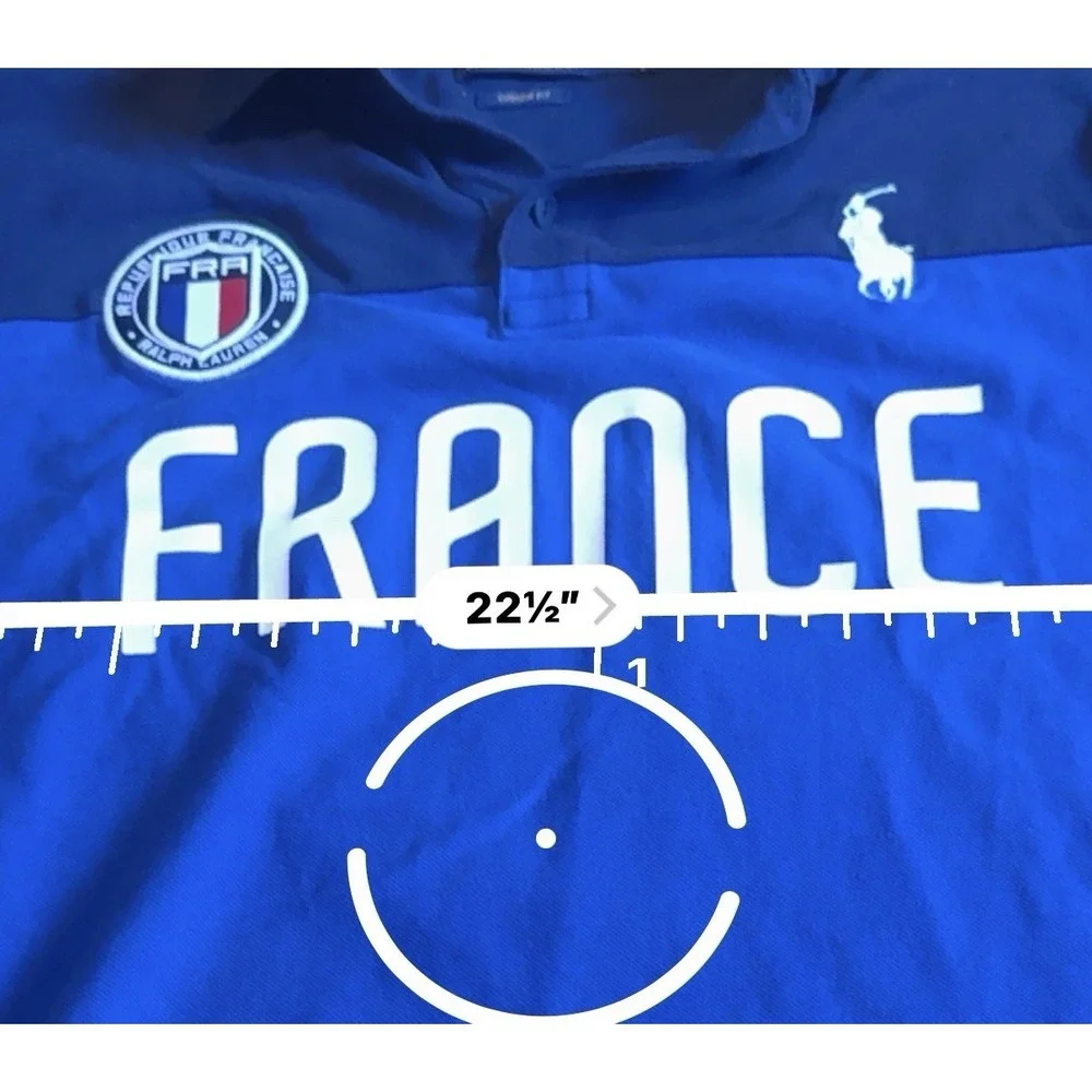 Mens Polo Ralph Lauren France FRA 16 Custom Fit Big Pony Polo Shirt XL Patch
